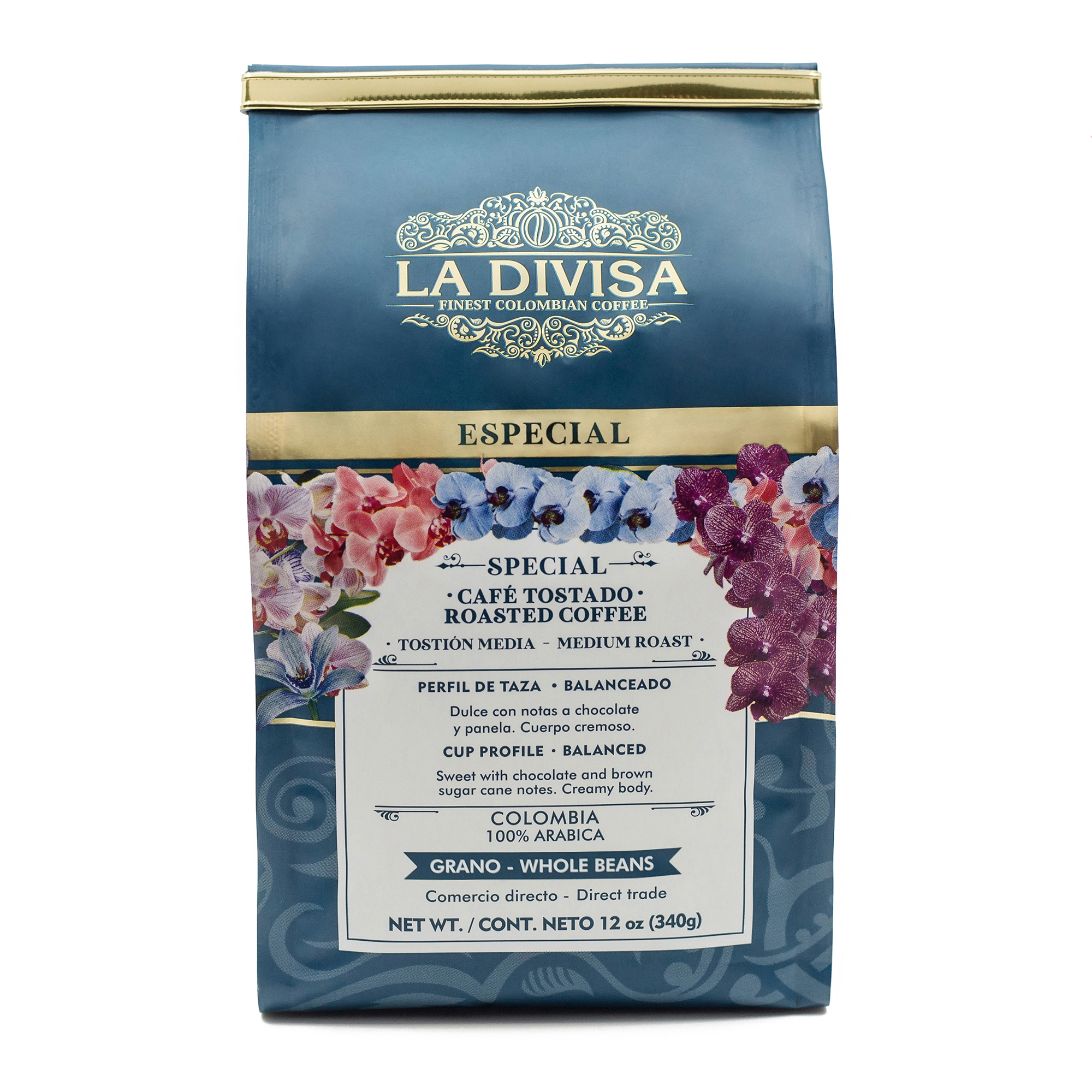 Café La Divisa Especial en grano 340g, origen Tolima, solo grano de finca artesanal.
