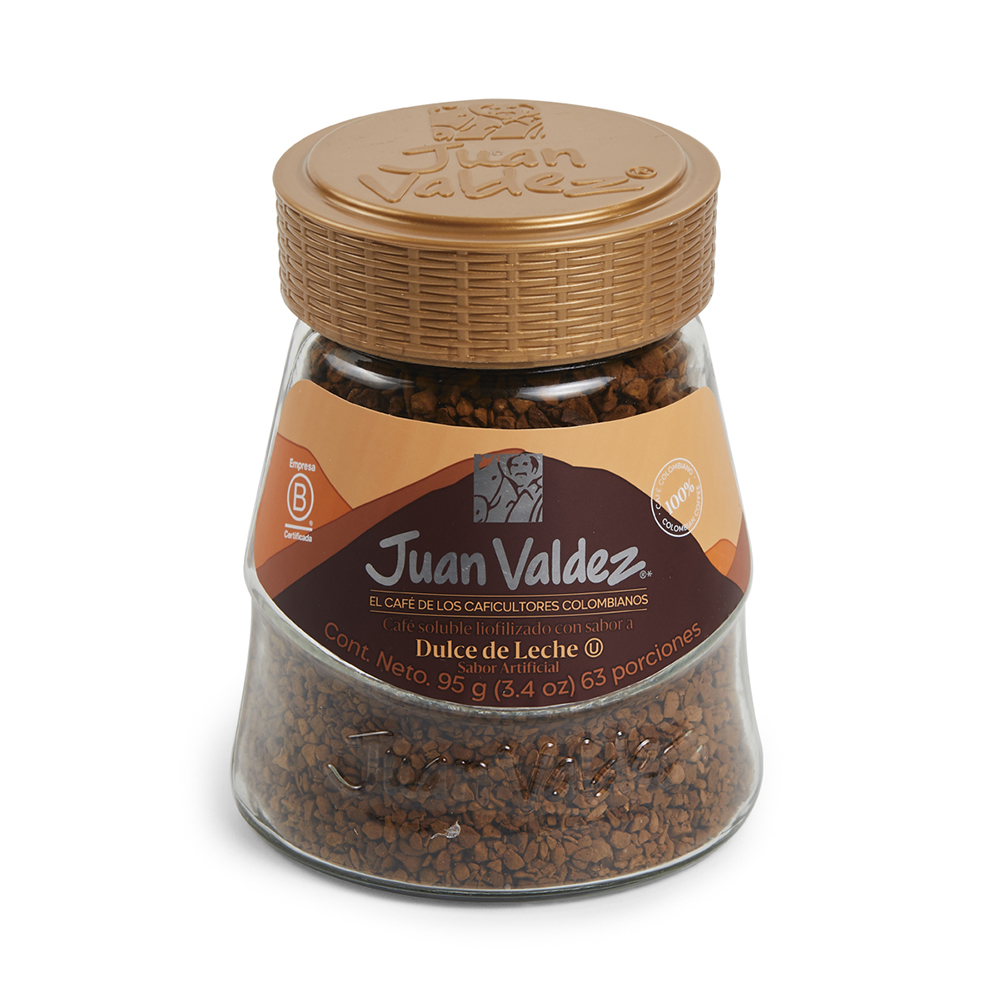 Juan Valdez Café liofilizado Dulce de Leche, instantáneo para tinto, capuchino o frapuchino.