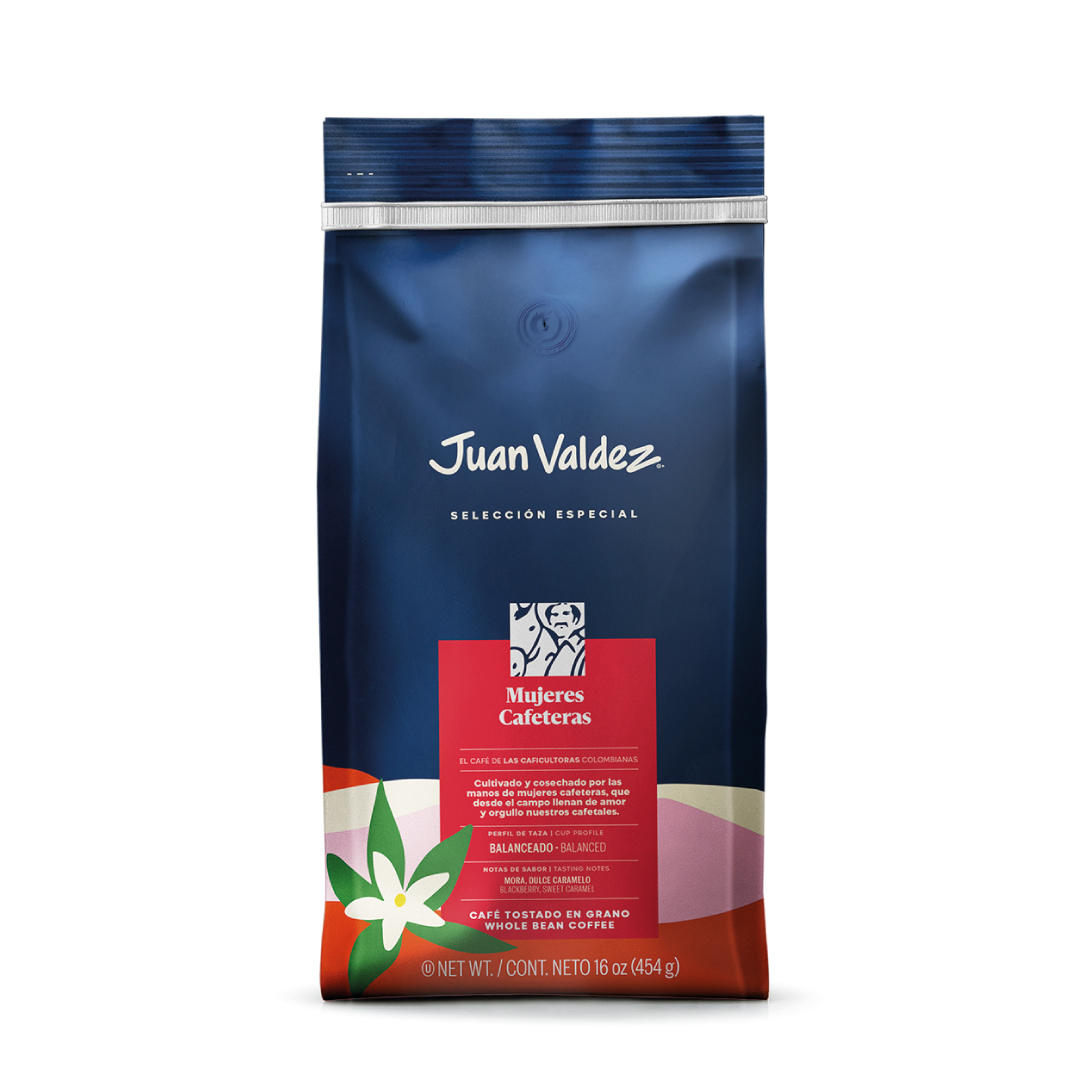 Juan Valdez Café Mujeres Cafeteras en granos, perfecto para tinto, capuchino o frapuchino de sabor único.
